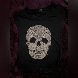 Skull Top with full lace back